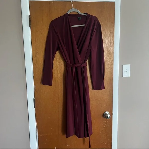 burgundy tie waist dress Venetia